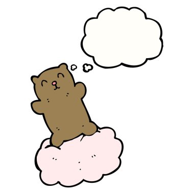 bulut üzerinde bir oyuncak ayı