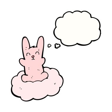 bulut konuşma balonu ile tavşan