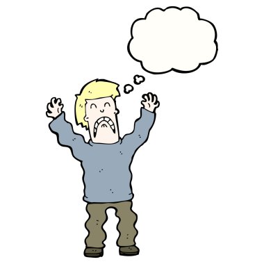 dehşete adam ile konuşma balonu