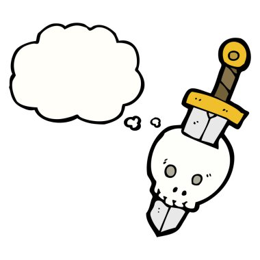 skull dövme kılıç