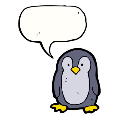 küçük penguen ile konuşma balonu