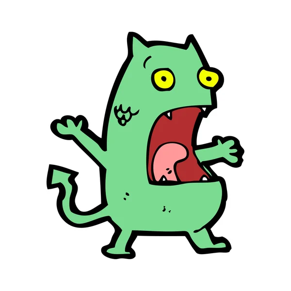 Pequeño monstruo verde — Vector de stock