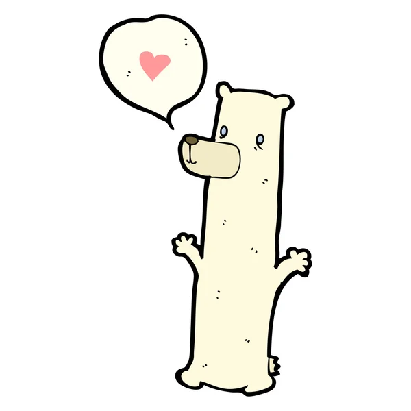 Funny polar bear in love — Stock Vector