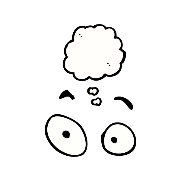 Fáradt szemekkel gondolat buborék — Stock Vector