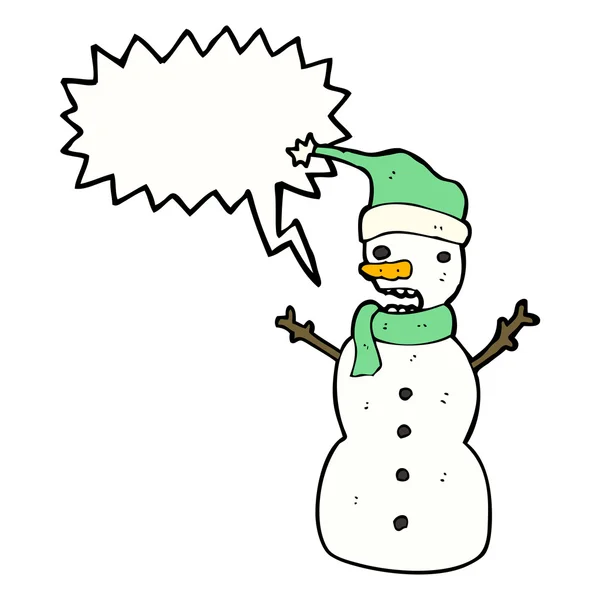 Boneco de neve com bolha de pensamento —  Vetores de Stock