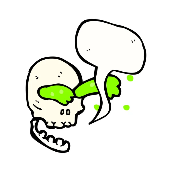 Skull spurting slime — Stock Vector