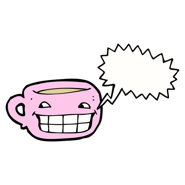 咖啡杯与张快乐的脸 — 图库矢量图片