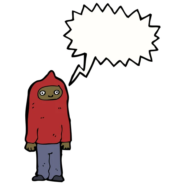 Подросток в свитере с капюшоном и мыльным пузырем — стоковый вектор