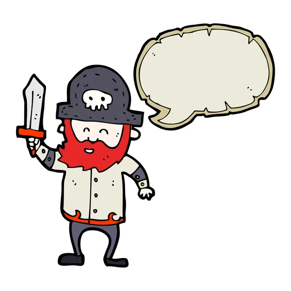 Rode baard piraat — Stockvector