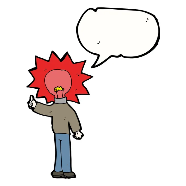 Clignotant tête d'ampoule rouge homme — Image vectorielle