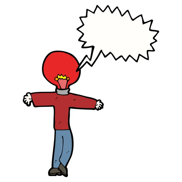Tête d'ampoule rouge homme — Image vectorielle
