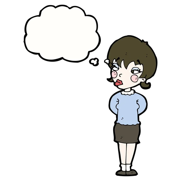 Annoyed woman with speech bubble — Stock vektor