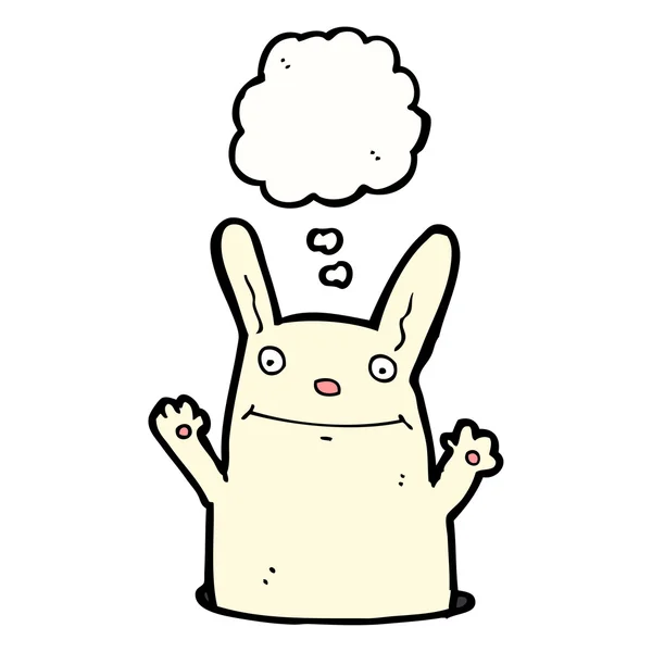 Funny white rabbit — Stock Vector