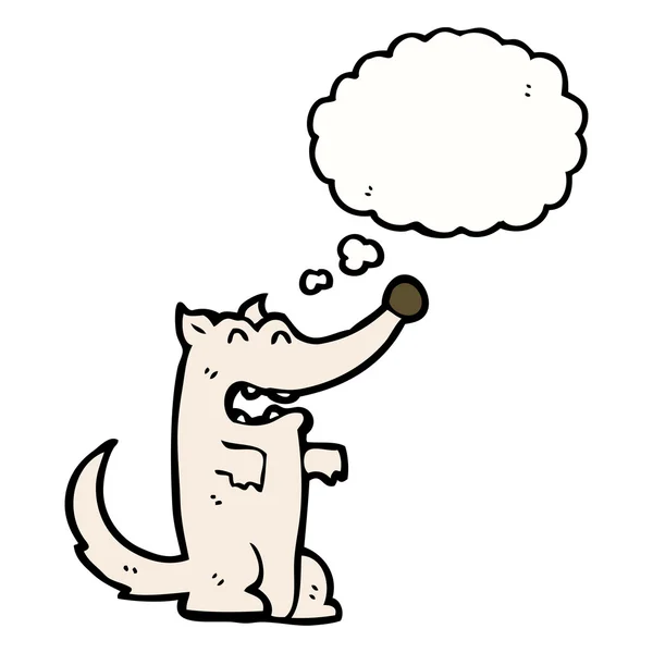 Lachender Hund mit Gedankenblase — Stockvektor