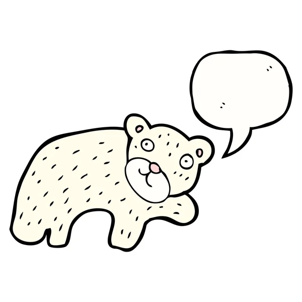 Urso polar com bolha de pensamento — Vetor de Stock