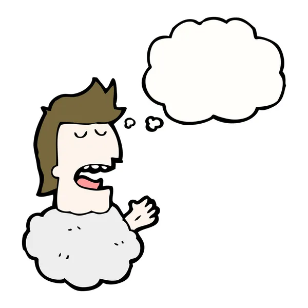 Head in clouds man — Stock Vector