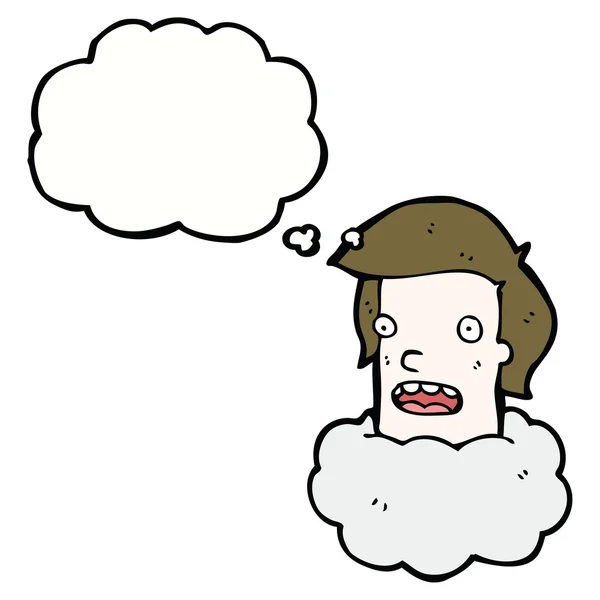 Head in clouds man — Stock Vector