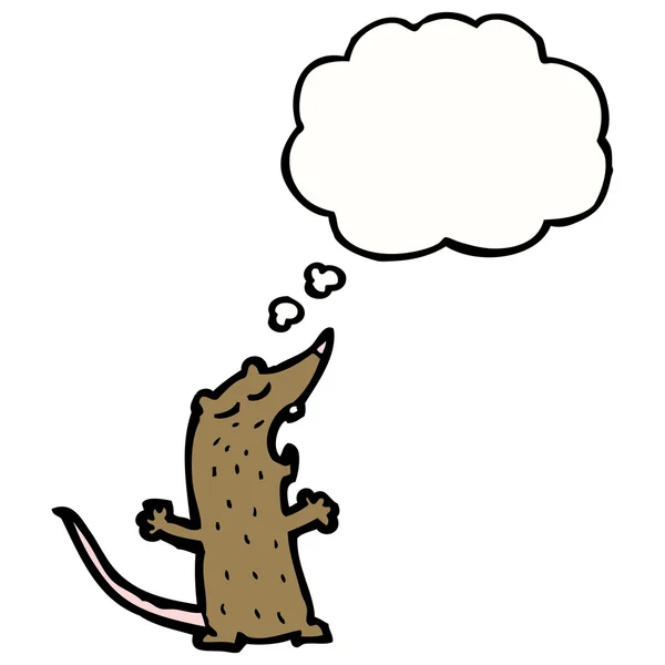 Ratón con burbuja de pensamiento — Vector de stock