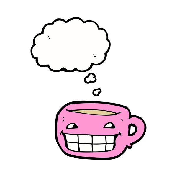 Sonriendo taza de café — Vector de stock