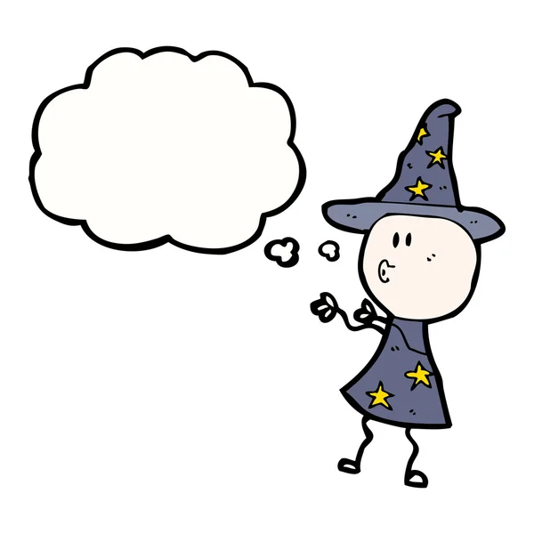 Wizard with thought bubble — Stock Vector