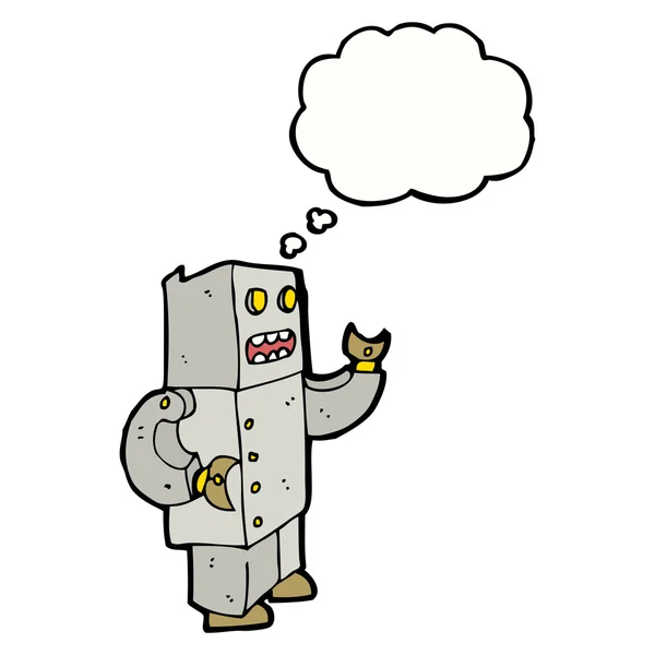 Robot con burbuja de pensamiento — Vector de stock