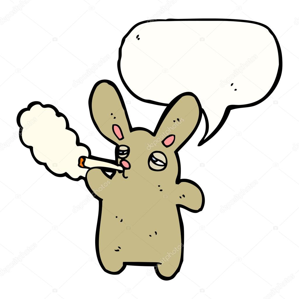 Funny rabbit smoking cigarette Stock Vector Image by ©lineartestpilot ...