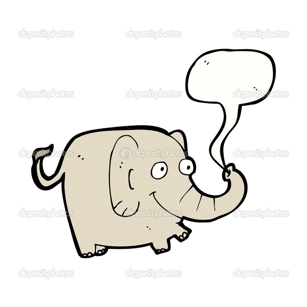 Funny elephant with speech bubble — Stock Vector © lineartestpilot