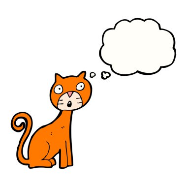kedi ile düşünce balonu