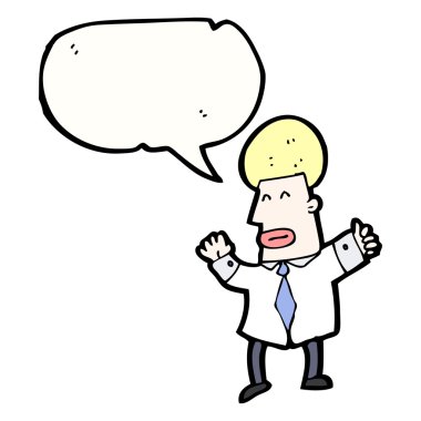 sarışın işadamı ile konuşma balonu