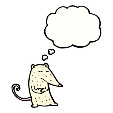 beyaz fare ile düşünce balonu