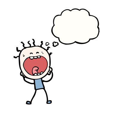 Doodle adam çığlık