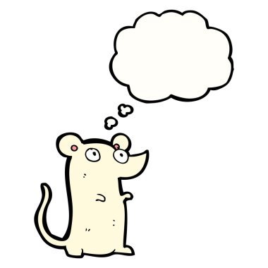 sevimli beyaz fare ile konuşma balonu