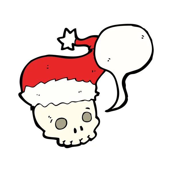 Crâne en chapeau de Père Noël — Image vectorielle