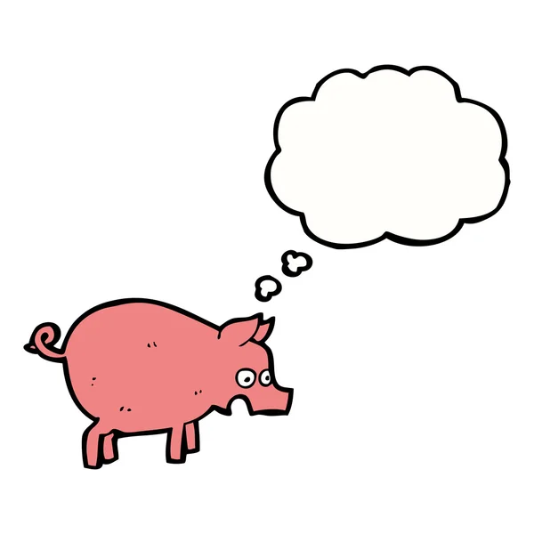 Świnia z bańki myśli — Wektor stockowy