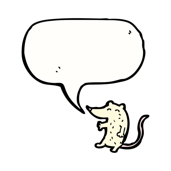 Piccolo mouse con grande bolla discorso — Vettoriale Stock