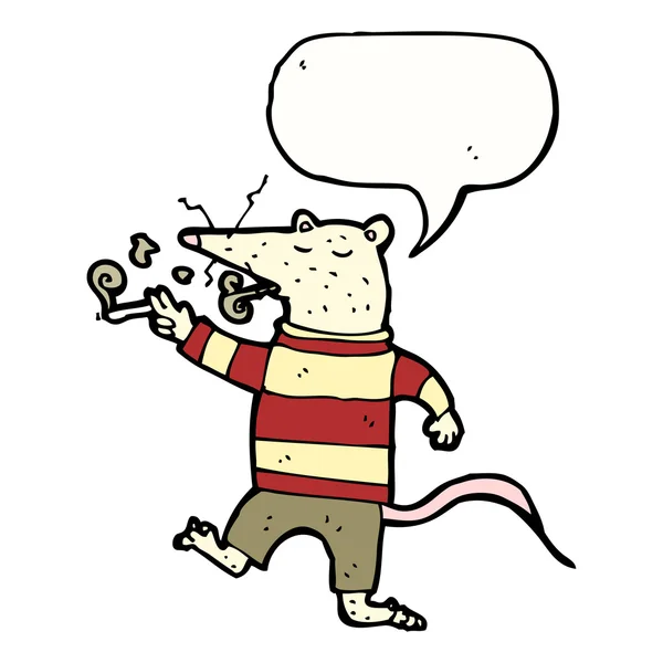 Rat cigarette fumeur — Image vectorielle