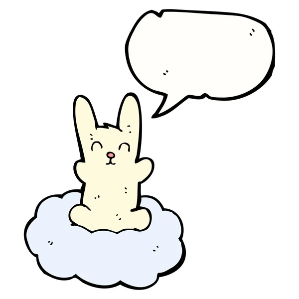 Lapin flottant sur le nuage — Image vectorielle