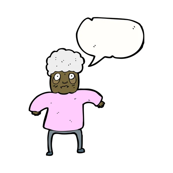 Стара леді з бульбашкою мовлення — стоковий вектор