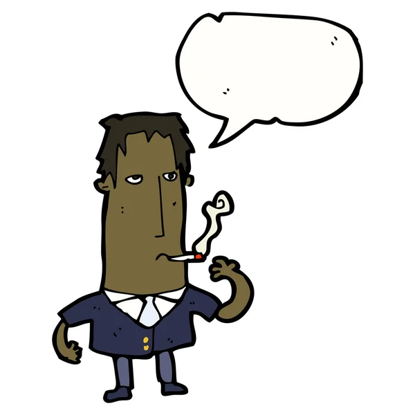 Homme en costume fumeur — Image vectorielle