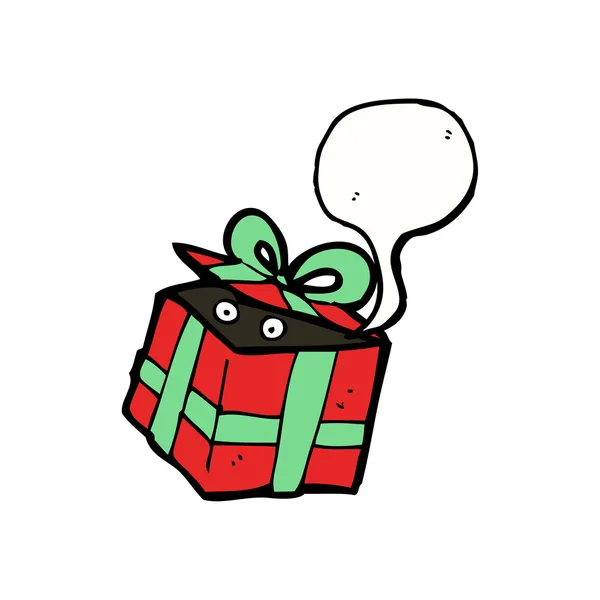 Boîte cadeau avec créature cachée à l'intérieur — Image vectorielle