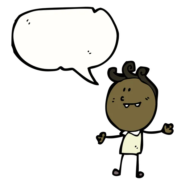 Doodle çocuk konuşuyor — Stok Vektör