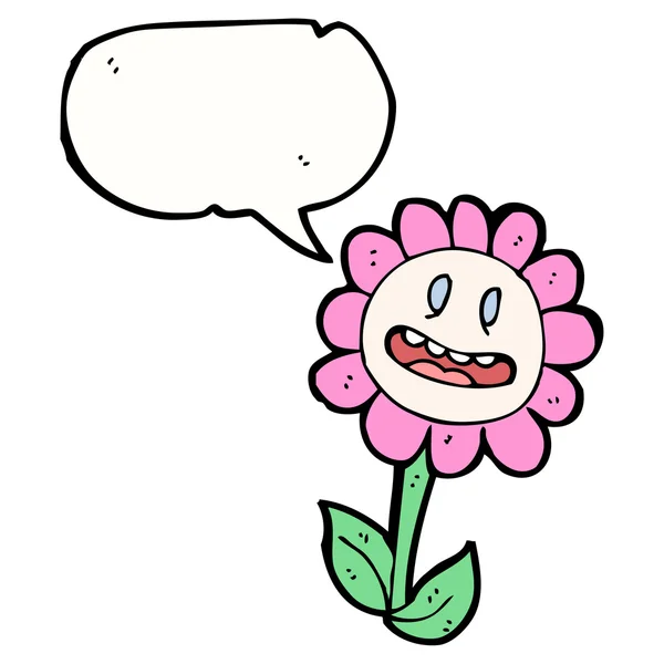Fleur rétro avec bulle vocale — Image vectorielle
