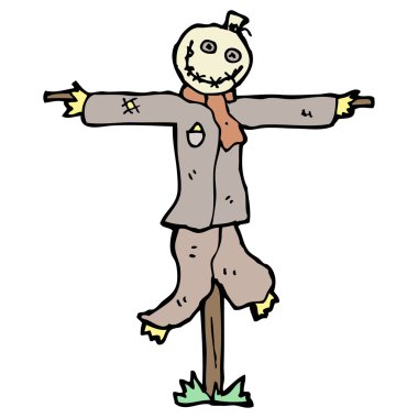 Quirky karikatür korkuluk