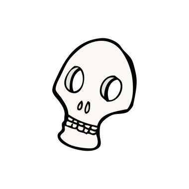 beyaz arkaplanda kafatası