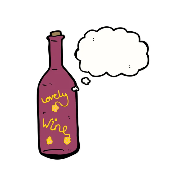 Wine bottle thinking — Stock Vector