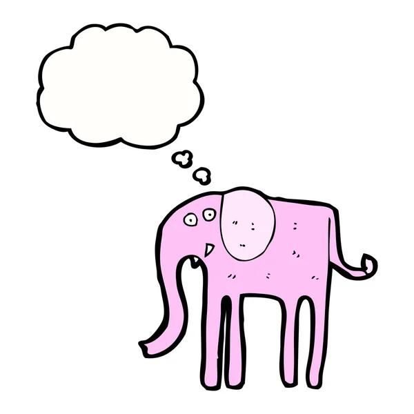 Olifant met gedachte bubble — Stockvector