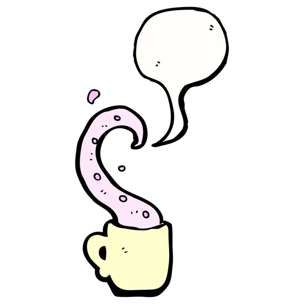 Tentáculo no copo de café — Vetor de Stock