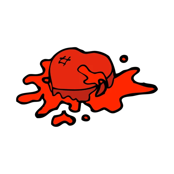 Caricature de coeur sanglante — Image vectorielle