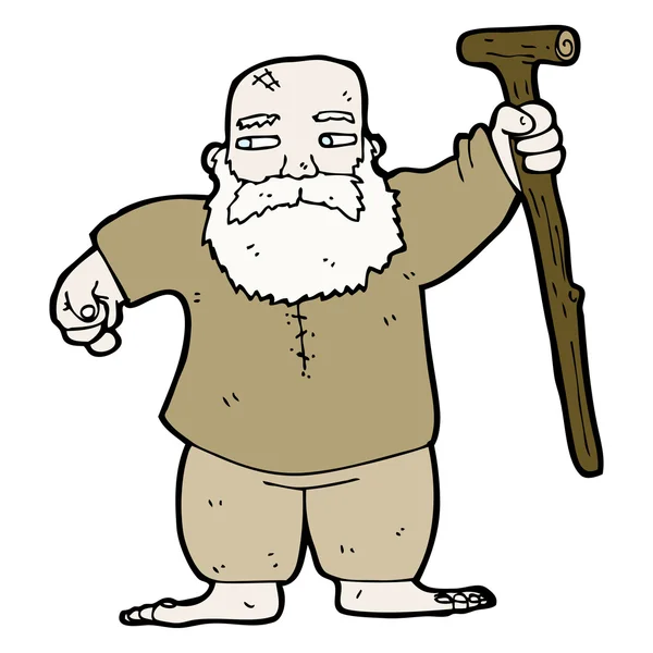 Old hermit man — Stock Vector