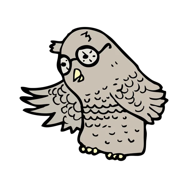 賢明な古いフクロウ — ストックベクタ